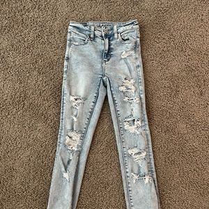 american eagle skinny jeans light blue